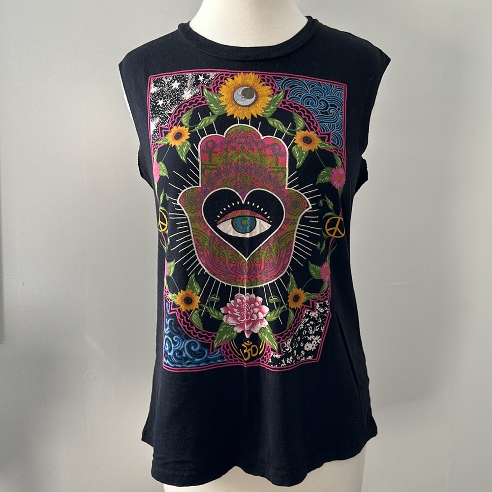 Truly Madly Deeply • Hamsa Evil Eye Muscle Tank • Bohemian Tank Top